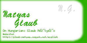 matyas glaub business card